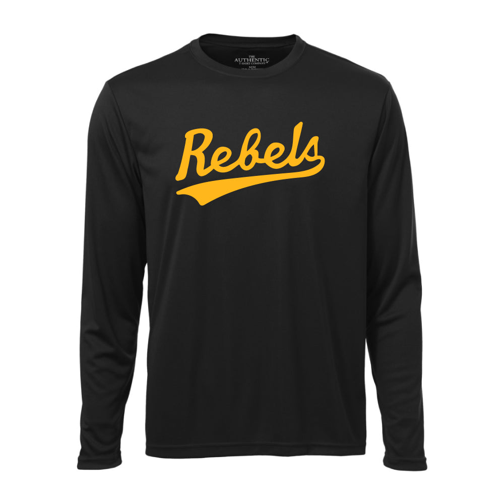 Rebels Athletics ATC™ Long Sleeve Performance Shirt - Vintage Rebels Logo - Black