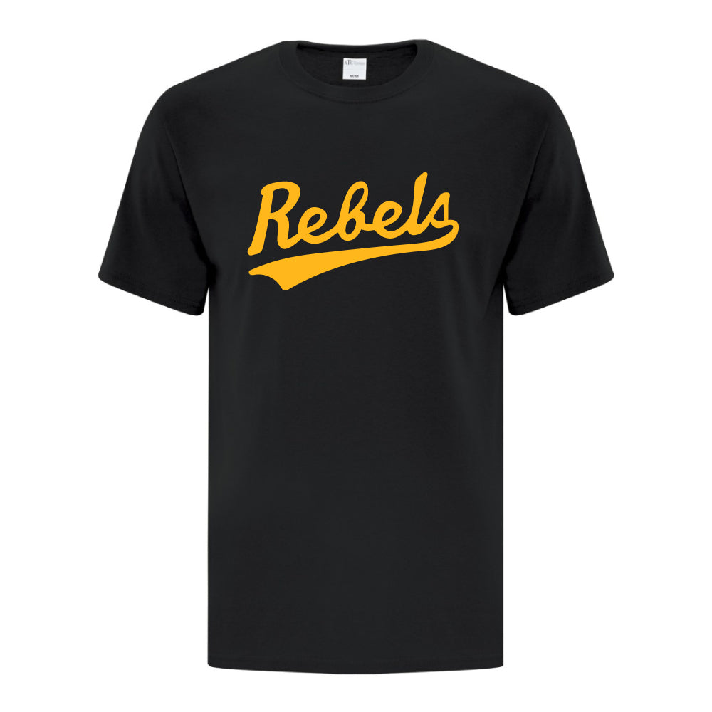 Rebels Athletics ATC™ Short Sleeve T-Shirt - Vintage Rebels Logo - Black