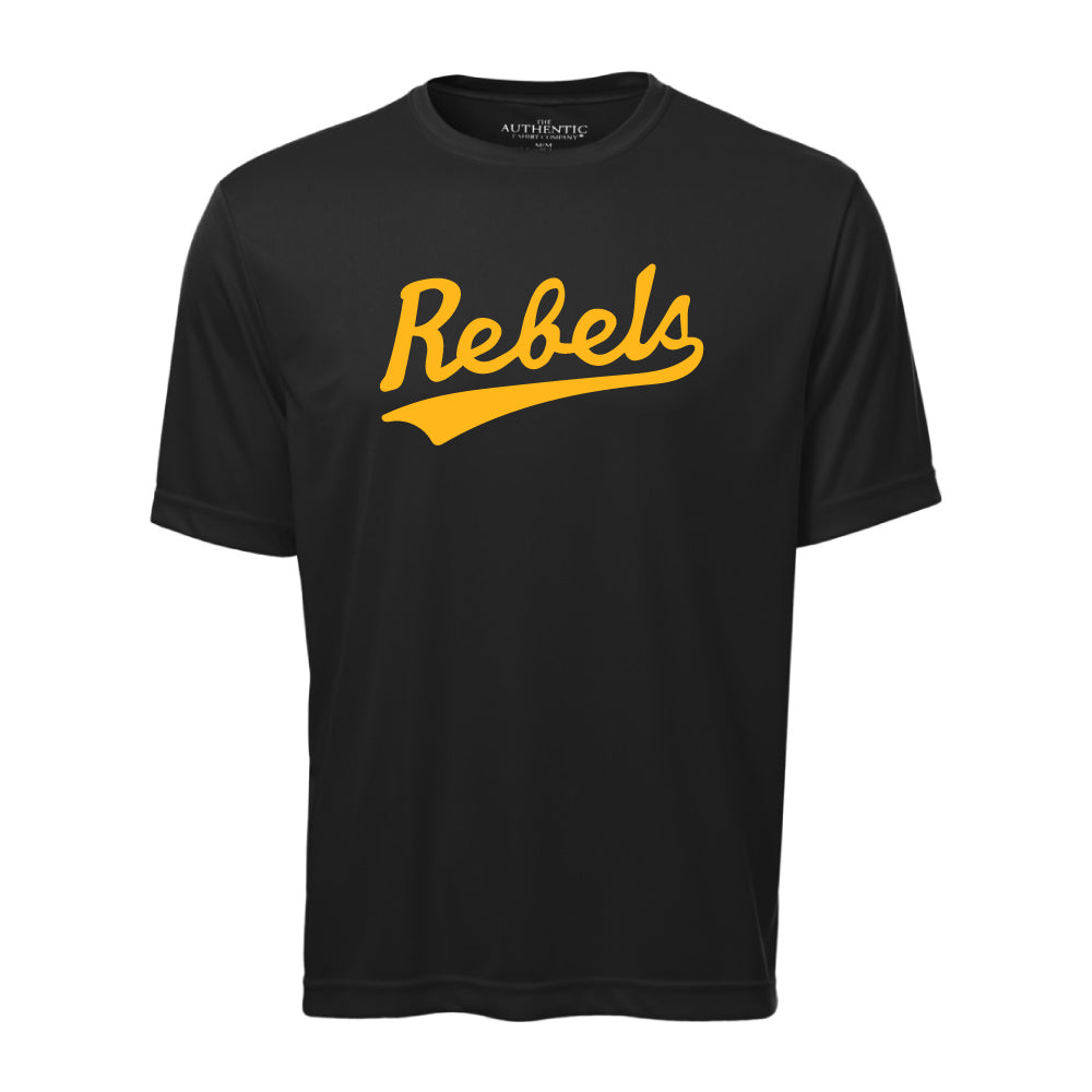 Rebels Athletics ATC™ Short Sleeve Performance Shirt - Vintage Rebels Logo - Black